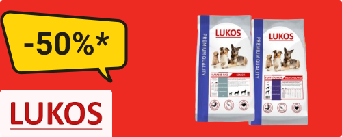 *50% sur le 2e grand paquet de croquettes pour chiens Lukos premium